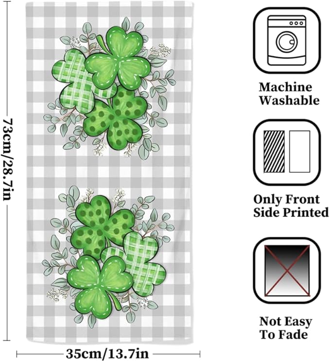 St Patricks Day Hand Towels, 2 Packs Spring Floral Bathroom Hand Towels 28.7 x - Image 2