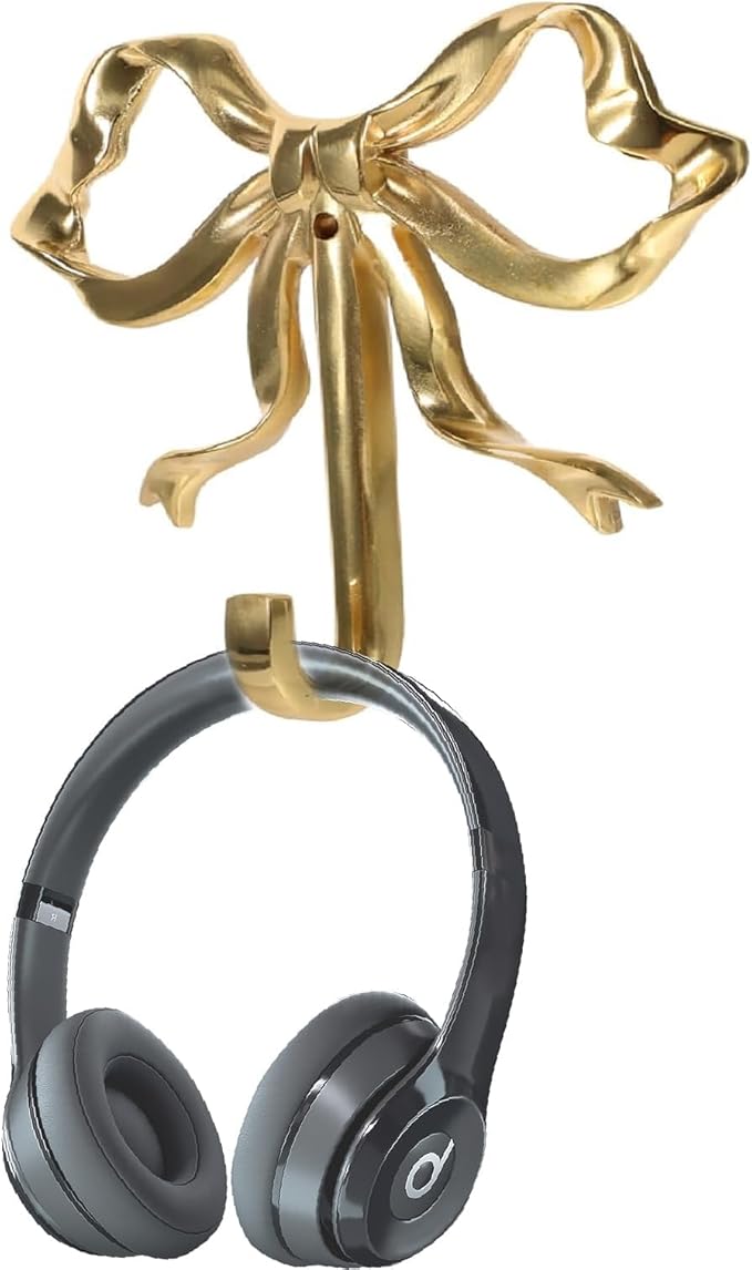 2-Pack Gold Bow Wall Hooks Gold Brass Coat Hook Home Decorative Hook Bow-Knot - Image 8
