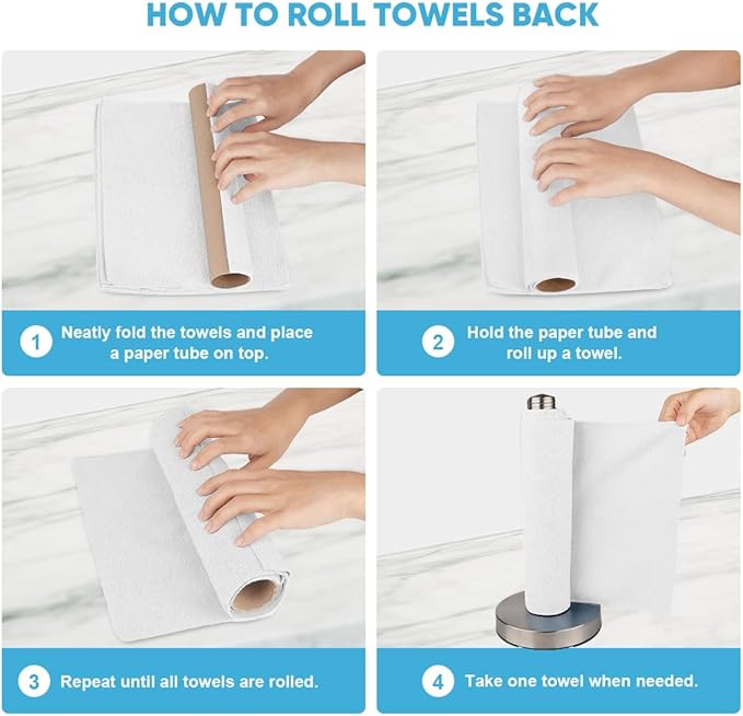 AIDEA Microfiber Cleaning Cloth Roll, Shop Towels 165 Sheets, Tear Away - Image 7