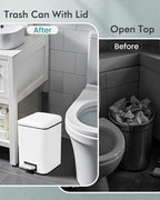 Bathroom Trash Can with Lid, 6 Liter / 1.6 Gallon Small Trash Can with - Image 8