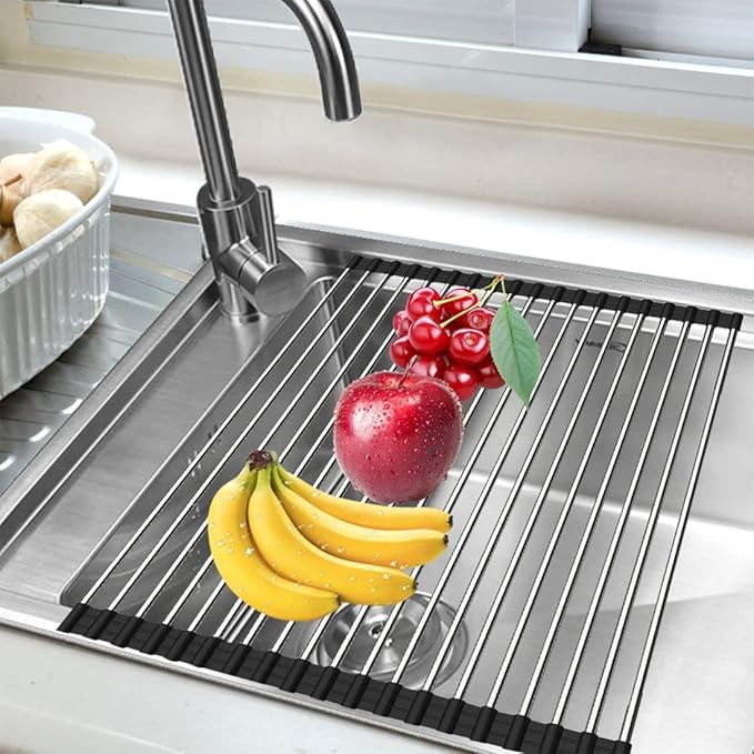 Ahyuan Roll up Dish Drying Rack Over The Sink Kitchen Roll up Sink Drying Rack - Image 2