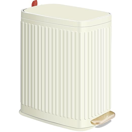 Small Bathroom Trash Can with Air Freshener Soft Close Lid, 6 Liter/ 1.6 Gallon by GloDeals