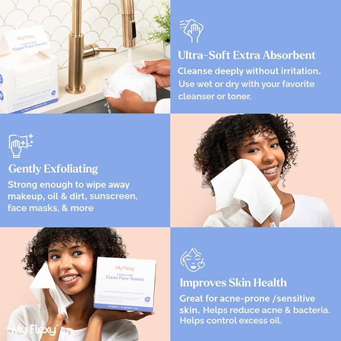 Disposable Face Towels XL for Skin Care & Makeup Removal – 100% Biodegradable - Image 4