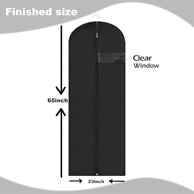 Dress Bags for Gowns Long, Suit Bag Cover for Storage and Travel - Image 2