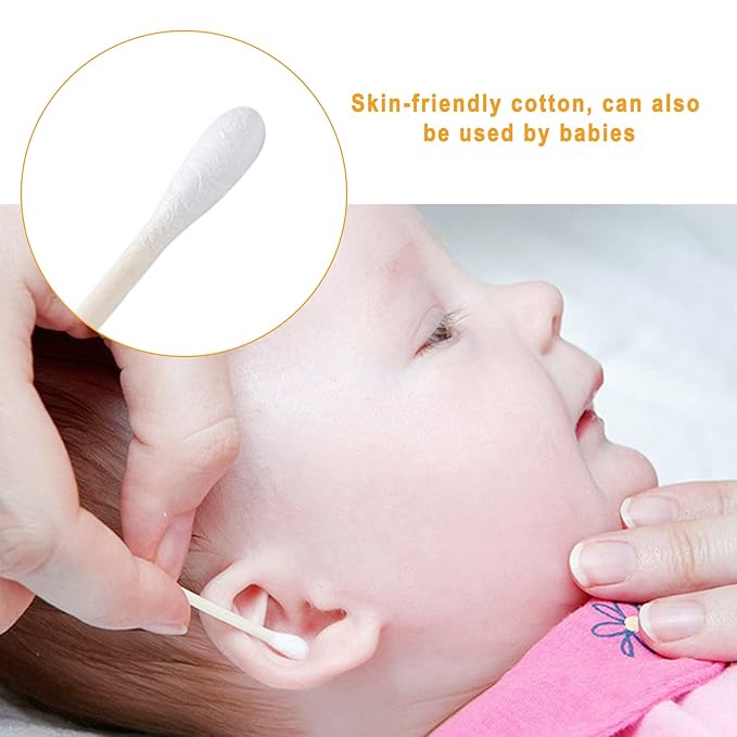 Cotton Swabs, Individually Wrapped Cotton Buds, Beauty Care, Make-up（Round and - Image 3