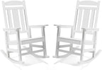 LUE BONA Outdoor Rocking Chairs Set of 4, Weather Resistant HDPS Poly Rocker Chairs, 350lb Heavy Duty, Oversized Porch Rocker for Adult, High Back Smooth Rocking Chairs for Outdoor & Indoor, White - Image 8