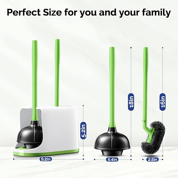 HAMITOR Toilet Plunger Bowl Brush Combo：Heavy Duty Rubber - Image 7