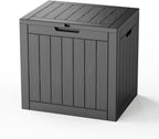 35 Gallon Outdoor Deck Box, Lockable Waterproof Outdoor Storage Boxes For Garden Tools,Indoor Cushions,Accessories Outside Storage Resin Weatherproof Container(Black) by MAIUSCOLI
