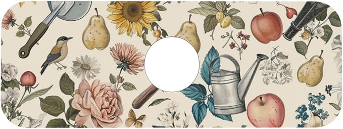 Faucet Draining Mat For Kitchen Sink, Roses Daisies Fruits Garden Diatom Mud - Image 8