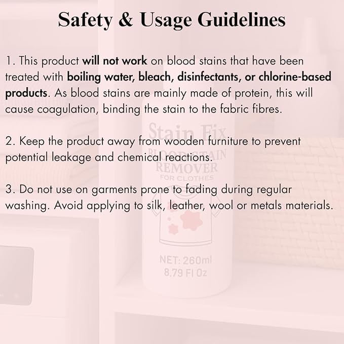 Instant Blood Stain Remover for Clothes- Effectively Clean Fresh & Dried Stains - Image 7