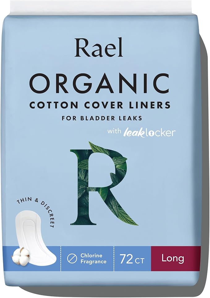 Rael Incontinence Liners for Women, Organic Cotton Cover, Postpartum Essential by Rael