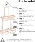 YASONIC Shower Caddy Hanging, Never Rust Shower Organizer Hanging, Aluminum - Image 8