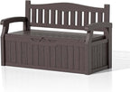 Patiowell 75 Gallon Plastic Storage Bench, Water-Resistant Deck Box for Patio Furniture, Garden Tools, Pool Storage and Outdoor Cushions, Brown - Image 8