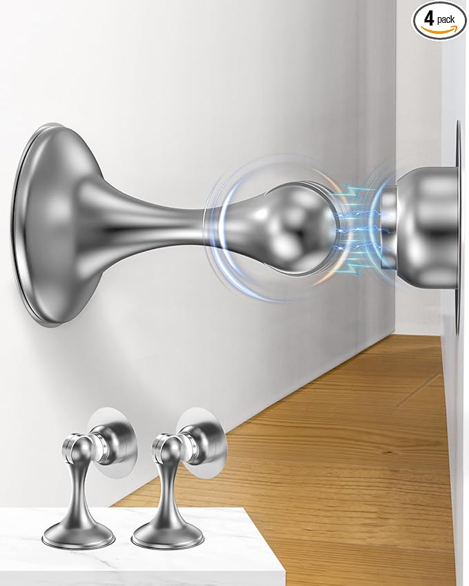 Magnetic Door Stoppers 2 Pack, Stainless Steel Door Stops by Profasion