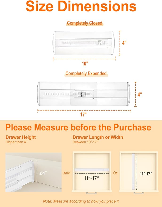6 Pack Drawer Dividers for Clothes, Kitchen Utensils - Image 2