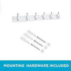 BIRDROCK HOME Oval Hook Coat and Hat Rack | 6 Hooks | 2 Pack | White Finish | - Image 5