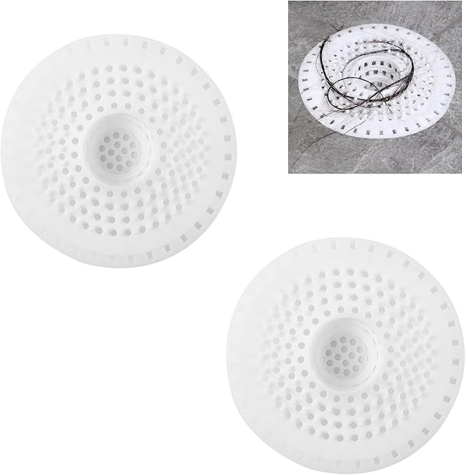 White Drain Hair Catcher Shower Drain Cover Hair Catcher Bathtub Drain Hair - Image 7