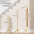 Pipishell Coat Rack Sturdy Wooden Coat Rack Stand, Adjustable Coat Tree - Image 3