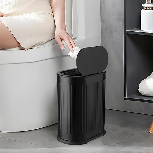 1.6 Gallon Trash Can with Lid, Small Bathroom Trash Can Wastebasket, Slim - Image 6
