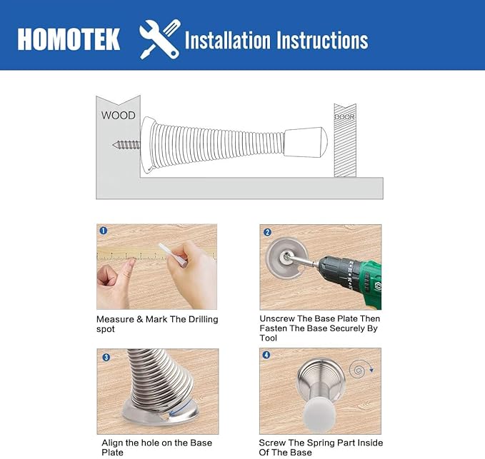 HOMOTEK 12 Pack Spring Door Stopper - Image 7