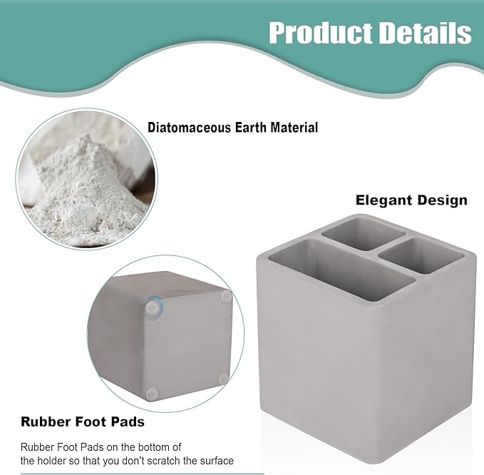 Diatomite Toothbrush Holders for Bathrooms, Electric Toothbrush and Toothpaste - Image 4