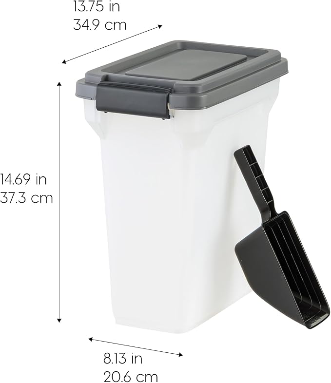 IRIS USA Dog Food Storage Container, Airtight Lid, 2-Cup Scoop, Versatile Pet - Image 2