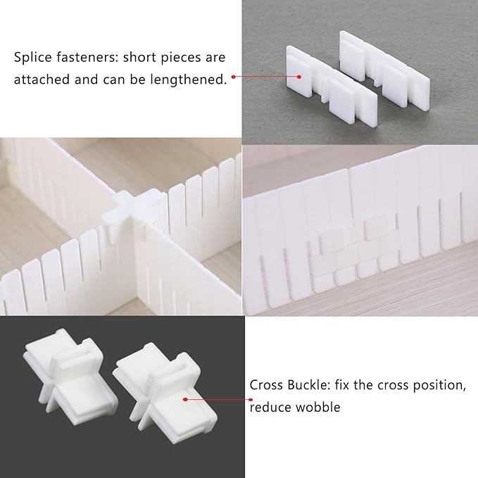 22 Pack Drawer Divider Clips Holder Plastic Mount Fixing Buckle Corner Angle - Image 3