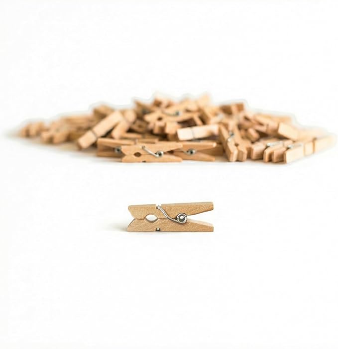 LWR CRAFTS Wooden Mini Clothespins 100 Per Pack 1" 2.5cm by LWR+CRAFTS