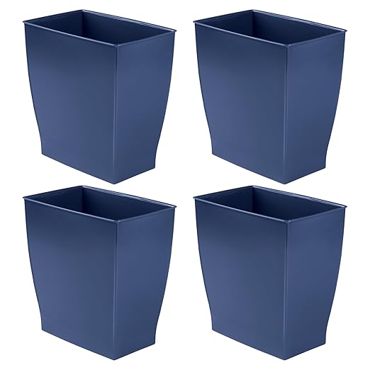 iDesign Small Plastic Bathroom Trash Can, Slim Rectangle Garbage Bin - Image 8