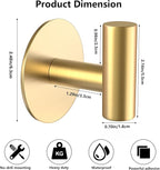 Gold Stainless Steel Wall Hooks, Heavy Duty Self-Adhesive Hooks - Image 7