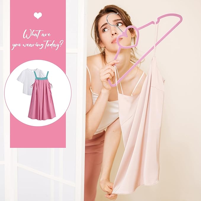 Plastic Hangers 50 Pack, Cute Clothes Hanger Ultra Thin Space Saving - Image 4