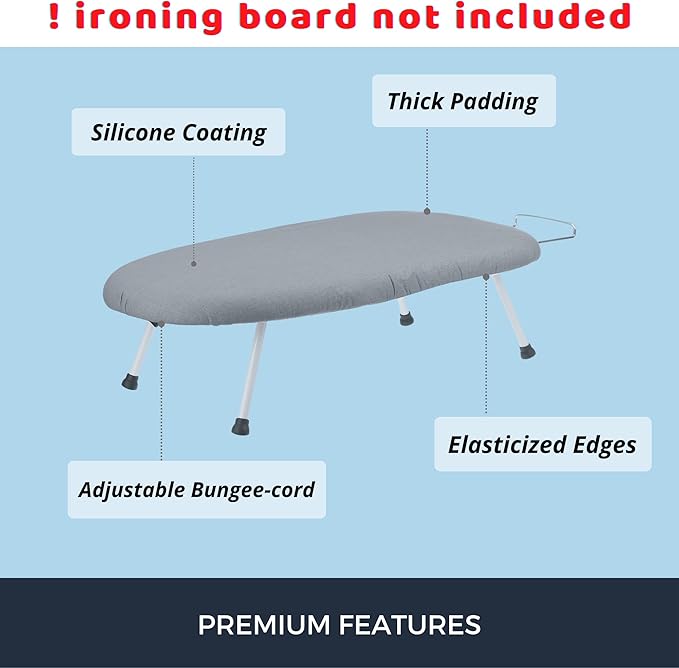 SAVUK 12 X 30 inch Smart Table top Ironing Board Cover and Pad - Image 3