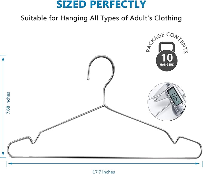 Fayleeko Stainless Steel Wire Coat Hangers - Image 7