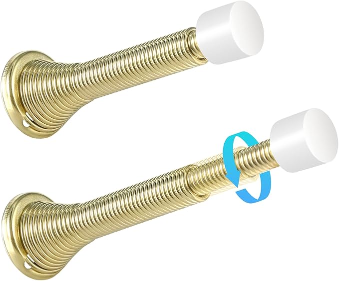 HOMOTEK 4 Pack Telescoping Spring Door Stoppers, Extended from 3-1/8 to 4-1/4 by HOMOTEK