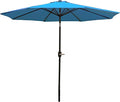 Sunnydaze Outdoor Patio Umbrella - Polyester Table Market Umbrella with Push-Button Tilt and Crank - 8 Sturdy Ribs - Turquoise - 9ft by SunnydazeDecor