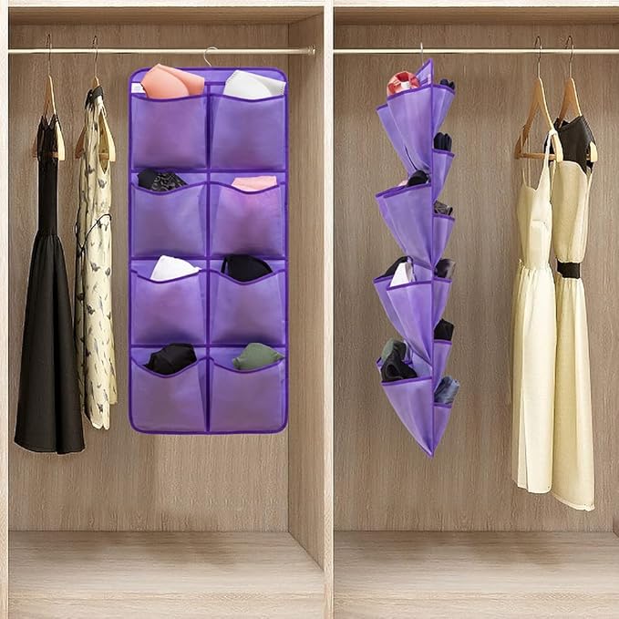 Dual Sided Hanging Closet Organizer Shoe Rack Holder - Image 4