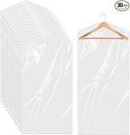 30 Pack Clear Clothes Covers 60x90 cm Plastic Garment Bags by Sliverdew