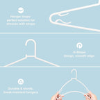 Plastic White Hangers 50 Pack, Light Weight Durable Clothes Hangers G-Shape - Image 3