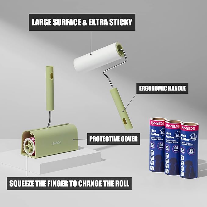 Extra Sticky Large Surface Lint Roller, 6.3'' Giant Lint Roller - Image 3
