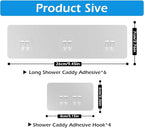 Lsnisni 10 Pack Shower Caddy Adhesive Replacement, Shower Adhesive Strips - Image 2