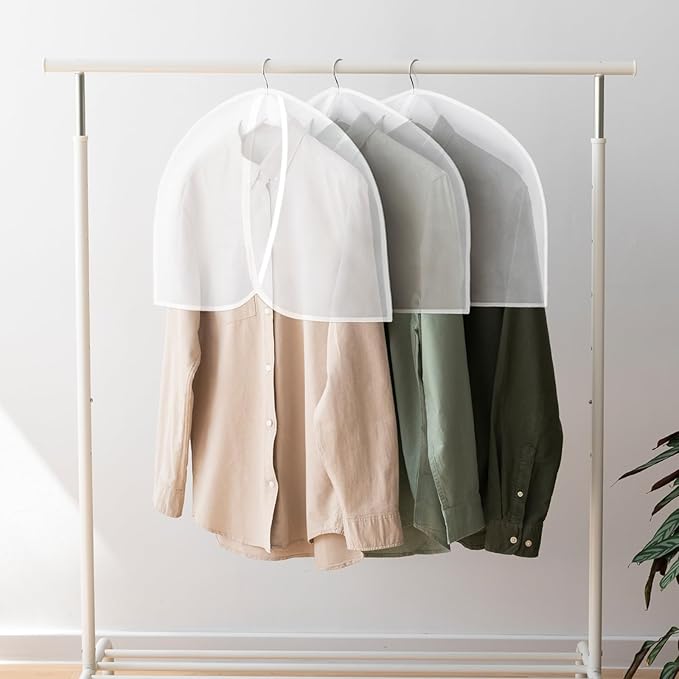 25 Pcs Shoulder Covers for Hanging Clothes, 24 x 17 Inch Plastic Garment Cover - Image 6