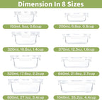 HOMBERKING 8 Pack Glass Food Storage Containers - Image 2