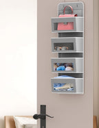 Simple Houseware 4 Clear Window Pocket Over Closet Door Storage Hanging - Image 5