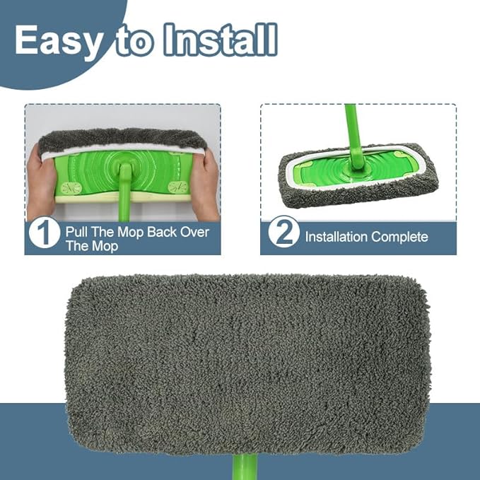 Reusable Microfiber Mop Pads Washable Wet Pads Compatible - Image 3