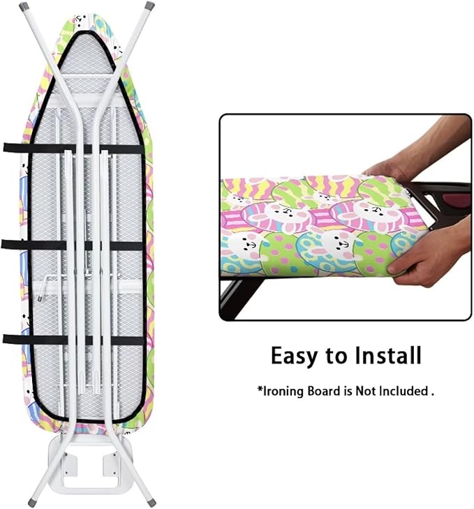 Sprowallow Cartoon Rabbit Ironing Board Covers Silicone Coating 15x54 inch - Image 4