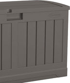 Suncast 50 Gallon Plastic Deck Box with Molded Lockable Feature and Weathertight Construction for Home, Patio, Lawn, and Garden Storage, Gray - Image 8