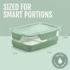 Ello Duraglass Refresh 3.4 Cup Divided Meal Prep Set 10Pc, 5 Pack, 2 - Image 3