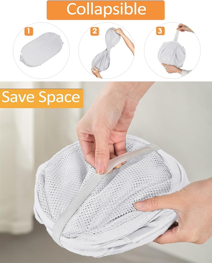 2 Pack Durable Collapsible Laundry Baskets - Image 2