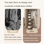 Hanging Closet Organizer, Carbon Steel 5-Shelf Hanging Storage, Collapsible - Image 3