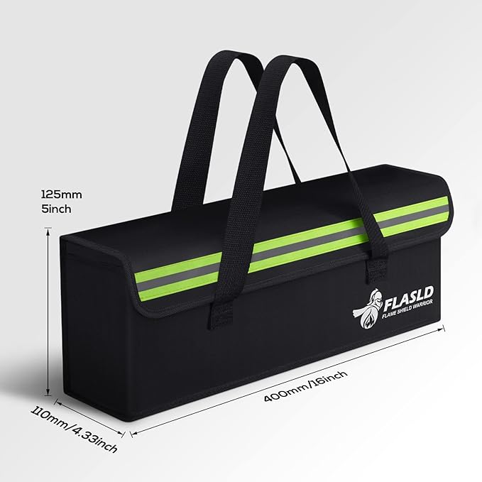 FLASLD E-Bike Battery Bag Fireproof Safe Charging Bag Explosionproof Lipo - Image 3